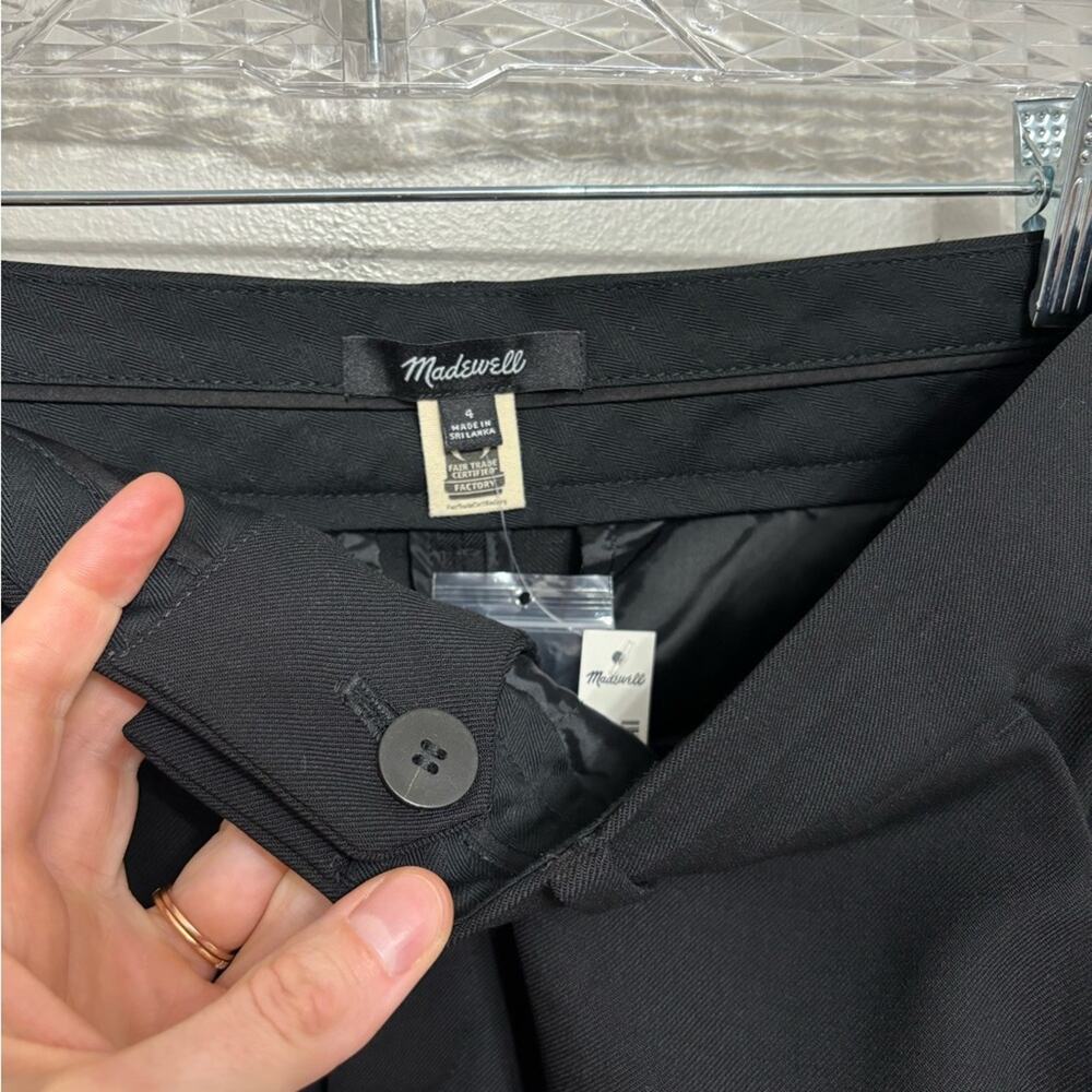 NEW Madewell Kick Out Crop Pants in Wool-Blend Twill in Black - Size 4 - Picture 9 of 11